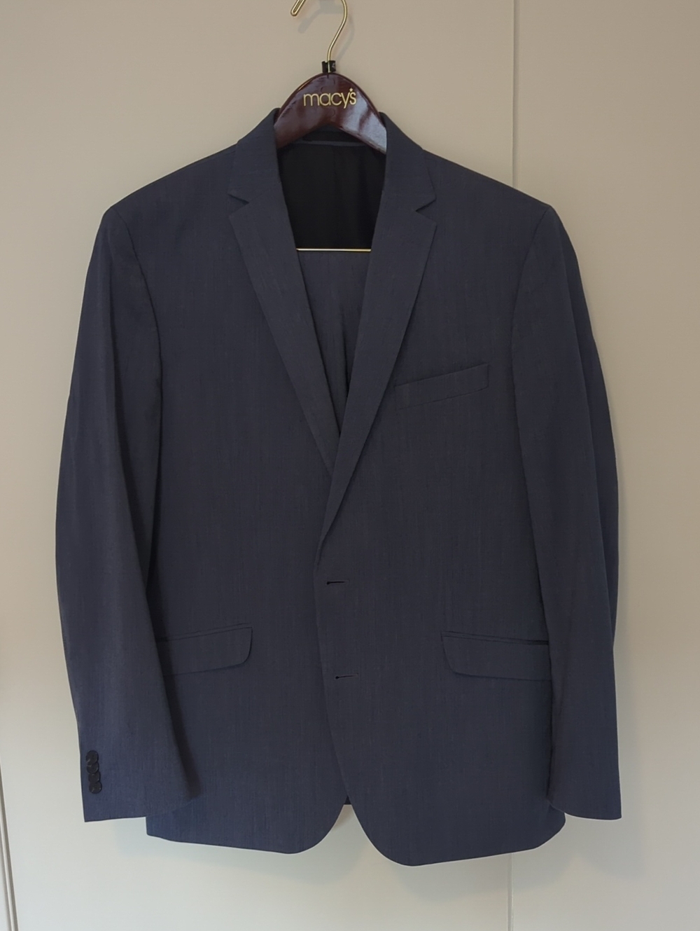 Kenneth Cole Reaction Navy Blue Two-Button Notch Lapel Suit Jacket